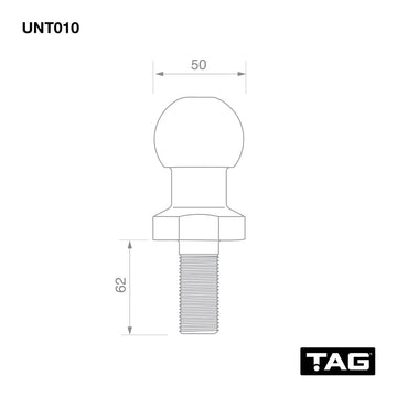 TAG Chrome Tow Ball - 50mm, 3.5 tonne - Brixton 4x4 - Buy Online Now!